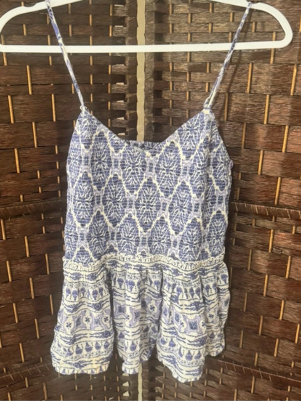 Patrons of peace peplum tank sz medium